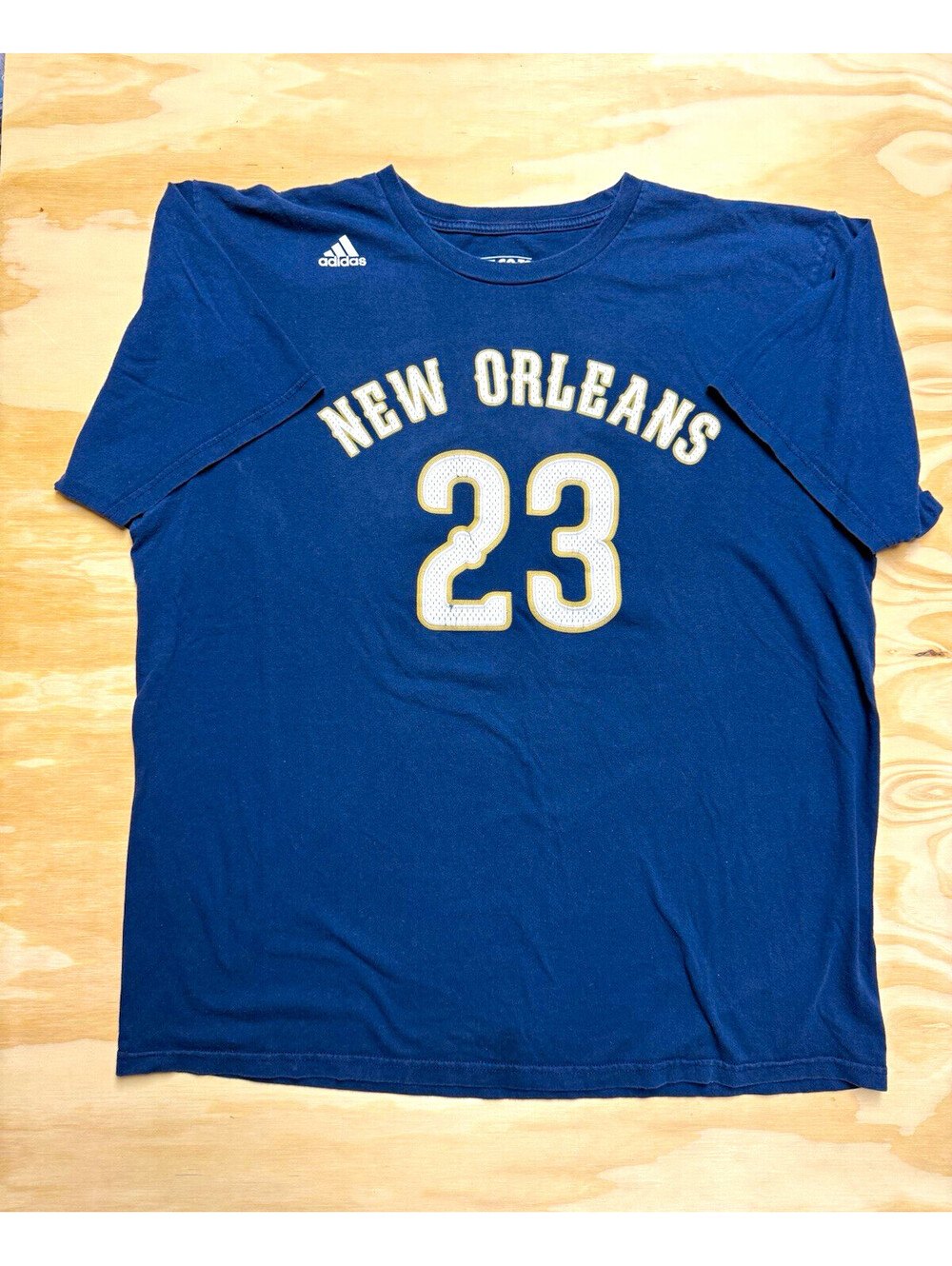 adidas New Orleans Pelicans NBA Anthony Davis #23 Blue Shirt T-Shirt Size XL